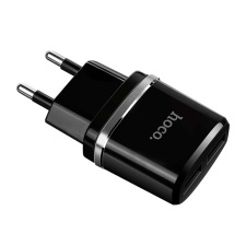 Сетевое зарядное устройство Hoco C12 2.4A 2USB Charger черное