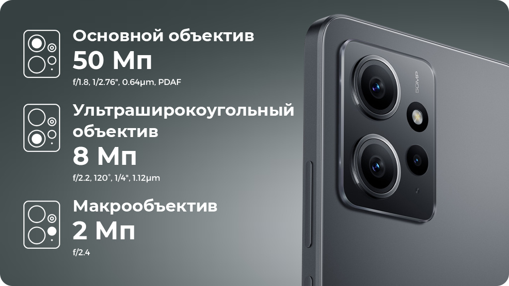 Xiaomi Redmi Note 12 4G 4/128Gb Черный РСТ